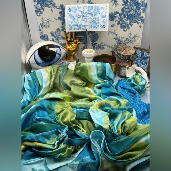 🆕 BRONX & BANCO 🧿 NWOT Bedouin Coastal Mini Dress, Blue Multi - Sz L US 8 - Picture 12 of 16